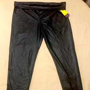 Wet Seal 1x-3x black leather look leggings NWT